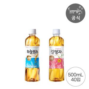 웅진식품 베스트 차음료500mL 묶음 하늘보리 20개+결명자차 20개