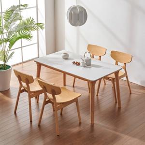 나무뜰 스카겐 4인용 통세라믹 원목 식탁 1400 VNM049C (착불)