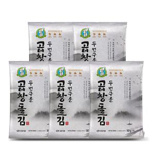 [성경김본사] 프리미엄 두번구운 곱창돌김 30g(10매) X 5봉