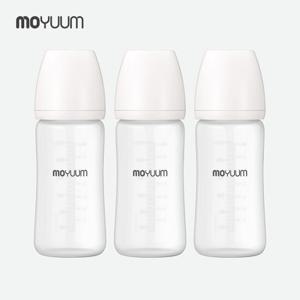 [모윰] 실리콘 코팅 노꼭지 유리젖병 240ml 트리플팩