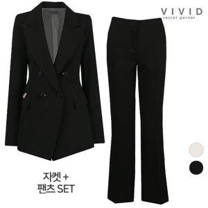 VIVID SET 여성 더블 봄가을 정장자켓+정장팬츠 세트