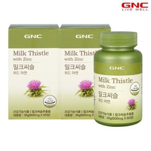 [GNC] 밀크씨슬 위드 아연 600mg 30일분(60정) x 2병