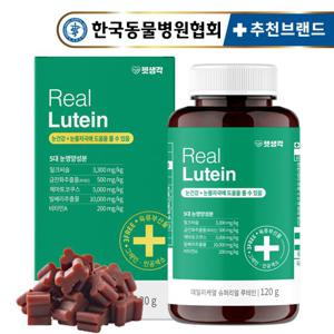 펫생각 리얼 루테인 강아지 눈물자국 영양제 120g 60정