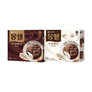 롯데 몽쉘 카카오 408g (12봉입)+크림 408g (12봉입)