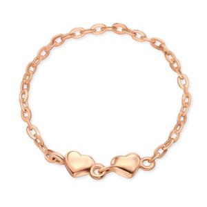 [비앤비골드] 14K 볼륨 투하트 열송이 체인실반지 SRS37434