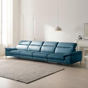 [가죽클리너 증정][다우닝] 아지오 6인 헤드레스트 전체 천연가죽 소파+스툴