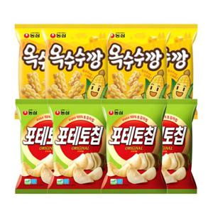 농심 포테토칩 60g x 4봉 + 옥수수깡 4봉