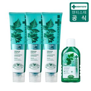 덴티스테 뉴브리즈민트 4종 180g×3개+오랄린스 100ml+1개