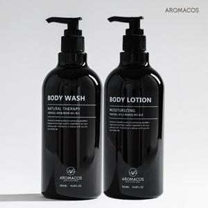 [GS특가]아로마코스 내추럴테라피 바디워시500ml+바디로션500ml