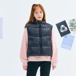 [오션스카이] [2color]여아 글로시 크롭 패딩 vest