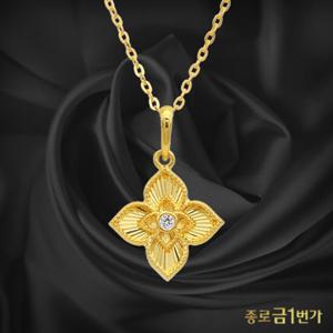 여자 순금 목걸이 플로럴 24K 3.75g 99.9