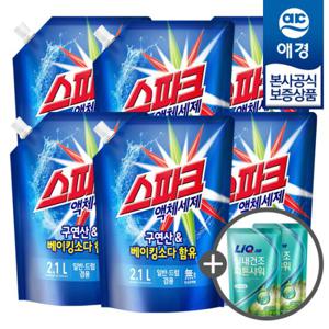 [애경]스파크 액체세제 리필 2.1L x6개 +세제200ml x2개 증정