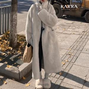 KARRA 페이크밍크퍼롱코트_A3W0104