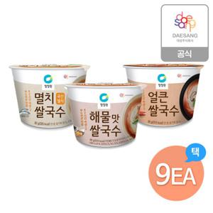 청정원 컵쌀국수 9개(해물맛/얼큰/멸치 92g 택1)