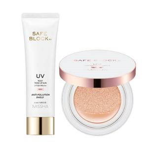 [미샤] 세이프 블록 RX 로지 톤업 선크림 + 선쿠션 SPF50+PA++++