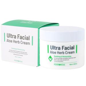 푸드어홀릭 울트라 훼이셜 알로에 허브 크림 100ml/수분크림 저자극 고보습 주름개선