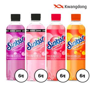 썬키스트 600ml 24병(오렌지+자몽+제로자두자몽+제로복숭아레몬)