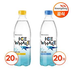 광동 아이스웨일 탄산수 500ml 40병 (플레인20 + 레몬라임20)