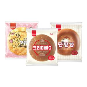 삼립 삼총사빵 3종 12봉(정통크림빵/정통단팥빵/정통보름달)