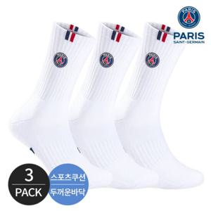 PSG 파리 생제르맹 남성 스포츠쿠션 넥 컬러라인 중장목양말 3P