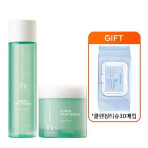 [단독][미샤] 수퍼 판테놀 토너 200ml + 크림 70ml + 증정 티슈