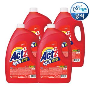 액츠 세탁세제 클린젤(일반/드럼 겸용) 3.1L 용기 x 4개