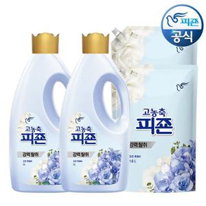 피죤 고농축 섬유유연제 2L 용기 x 2개 + 1.6L 리필 x 2개