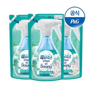 페브리즈 섬유탈취제 다우니실내건조 향 320ml 리필 3개