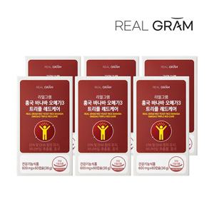 [리얼그램] 혈당 혈행 홍국 바나바 오메가3 600mg x 60정 6박스