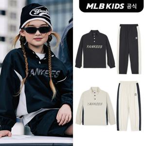 [MLB키즈]24FW 데일리 아웃도어 우븐 맨투맨세트 (2color)7AS2VA144