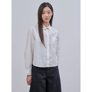 [빈폴레이디스] 폴리 크롭 셔츠 화이트 (BF4764C031)