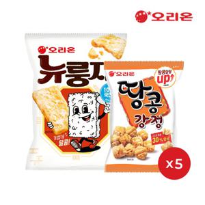 [오리온] 뉴룽지(124g)5개+땅콩강정(80g)5개