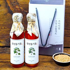 전라도청년 100%통들깨 청년들기름 180ml+180ml 선물세트