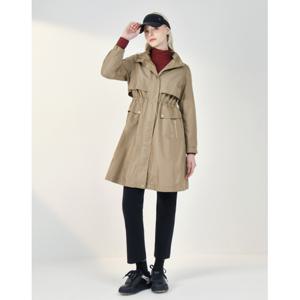 닥스 골프 여성 24FW PREMIUM 베이지 후드 롱 사파리점퍼 DNJU4C652I2