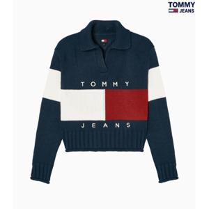 [타미진]여성 TOMMYJEANS 빅플래그 폴로 스웨터