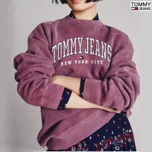 [타미진]여성 릴렉스핏 TOMMY JEANS 자수 맨투맨 T32E7TTO41TWT1-BI