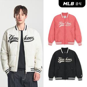 [MLB공식] 바시티 앞판 컬시브 립 중량 숏패딩 (3 COLOR)