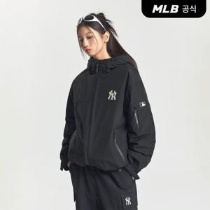 [MLB공식] 고프코어 후드 속사시 경량 숏패딩 NY (Black)