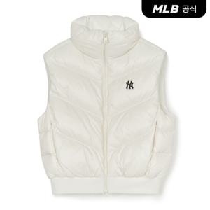 [MLB공식] 여성 바시티 유광 중량 패딩조끼 NY (Cream)