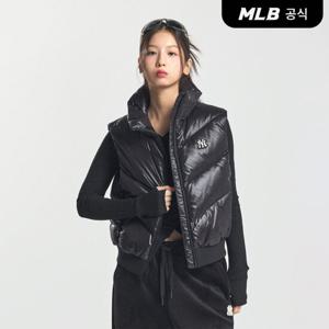 [MLB공식] 여성 바시티 유광 중량 패딩조끼 NY (Black)