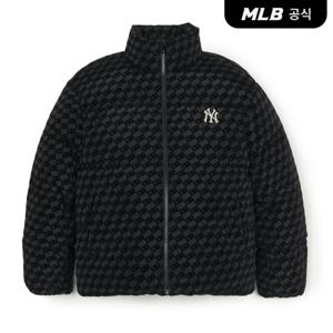 [MLB공식] 클래식 모노그램 톤톤 벨벳 숏패딩 NY (Black)