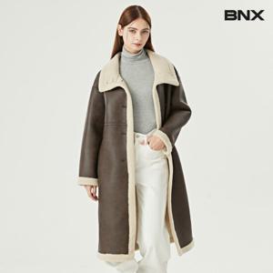 BNX 레더 롱 무스탕 코트 (BW4CT004L0)