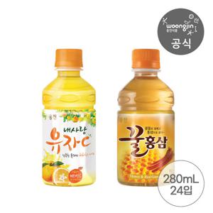 웅진식품 내사랑 유자C/꿀홍삼 280mL 24개