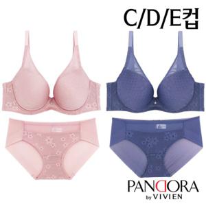 [판도라by비비안]C,D,E컵 풀컵무빙몰드브라팬티2종(PB7033)