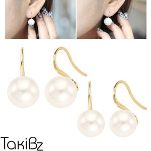 [타키비즈] 우아한 스완펄 빅진주 귀걸이(10-12mm 화이트,핑크)