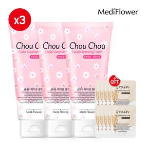 [메디플라워]대용량 슈슈 페이셜 클렌징폼 300mlx3+파우치10매