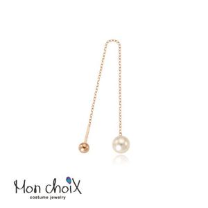 몽슈와 14K 볼클러치 진주 롱귀걸이 한쪽