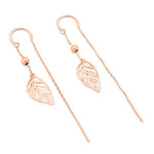 아이비골드 14K  나뭇잎 롱 귀걸이  G8077