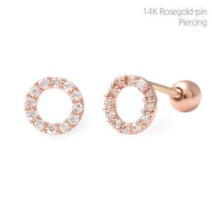 [미니아트] 라운드라인 14K 금침 큐빅 이너컨츠 트라거스 피어싱