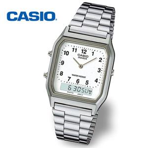 [정품] CASIO 카시오 AQ-230A-7B 듀얼타임 남성 정장 메탈시계